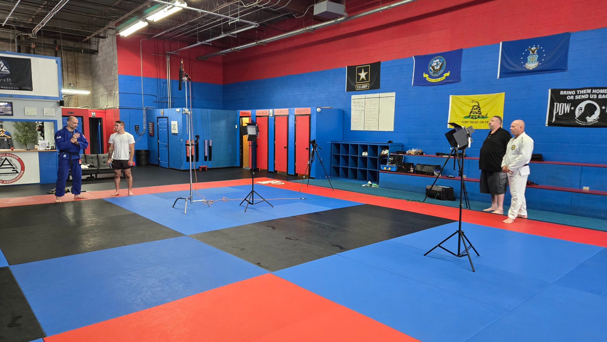 Martial arts BJJ gym filming